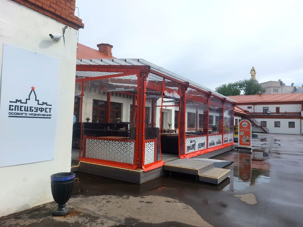 ПВХ шторы для летней террасы кафе в Ряжске